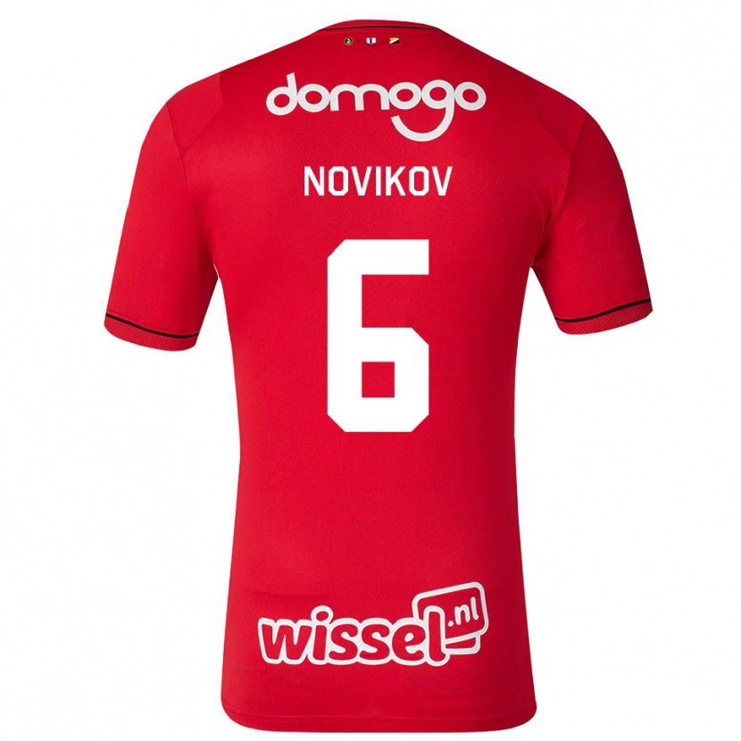 Danxen Homem Camisola Serge Novikov #6 Vermelho Branco Preto Principal 2026/27 Camisa