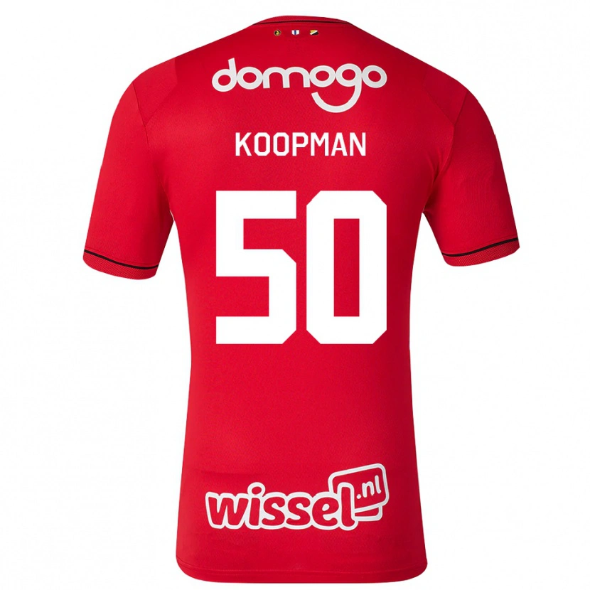 Danxen Homem Camisola Kyra Koopman #50 Vermelho Branco Preto Principal 2026/27 Camisa