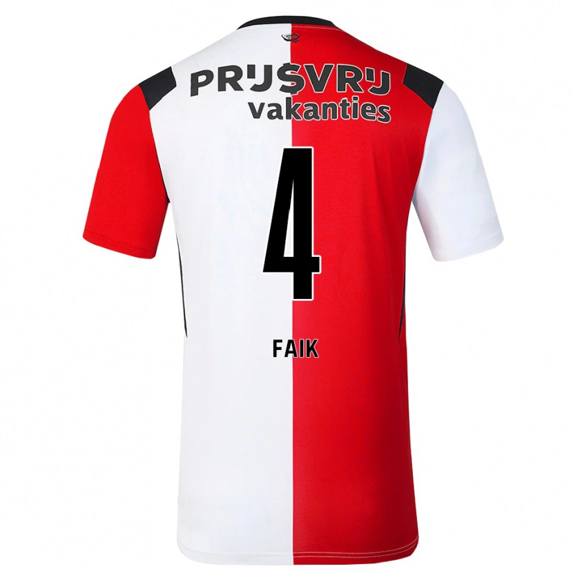 Danxen Homem Camisola Ibrahim Faik #4 Vermelho Branco Preto Principal 2026/27 Camisa