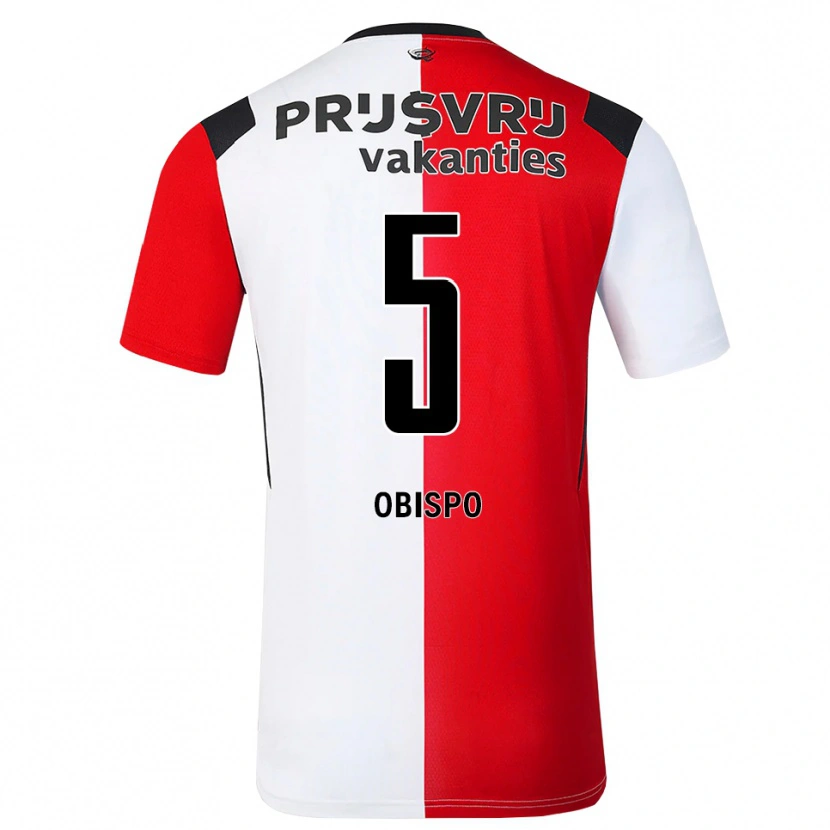 Danxen Homem Camisola Celainy Obispo #5 Vermelho Branco Preto Principal 2026/27 Camisa