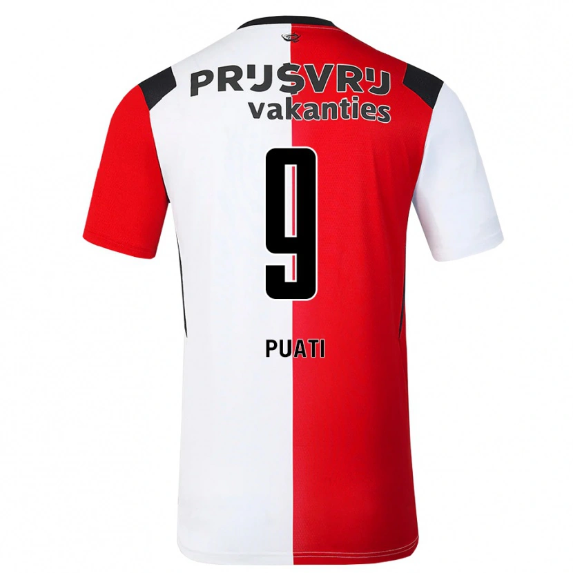 Danxen Homem Camisola Kelson Puati #9 Vermelho Branco Preto Principal 2026/27 Camisa