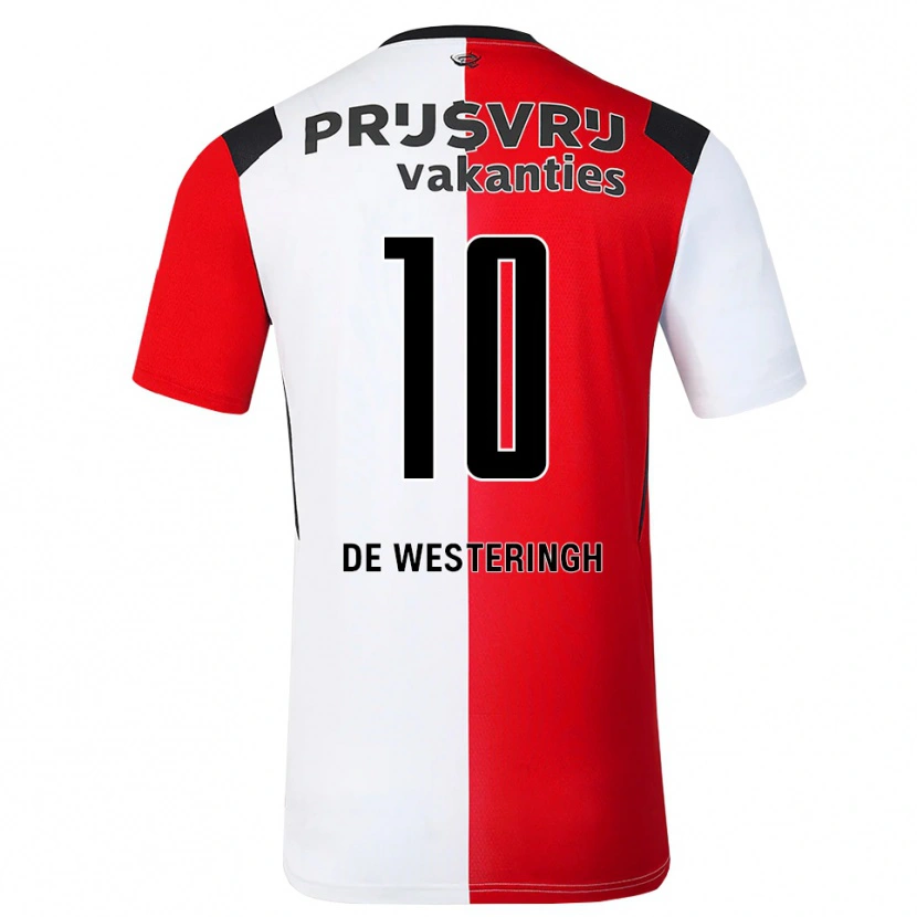 Danxen Homem Camisola Kirsten Van De Westeringh #10 Vermelho Branco Preto Principal 2026/27 Camisa