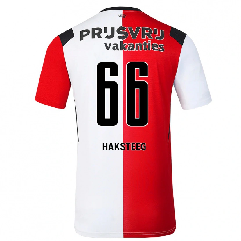 Danxen Homem Camisola Tim Haksteeg #66 Vermelho Branco Preto Principal 2026/27 Camisa