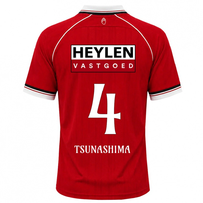 Danxen Homem Camisola Yuto Tsunashima #4 Vermelho Branco Preto Principal 2026/27 Camisa