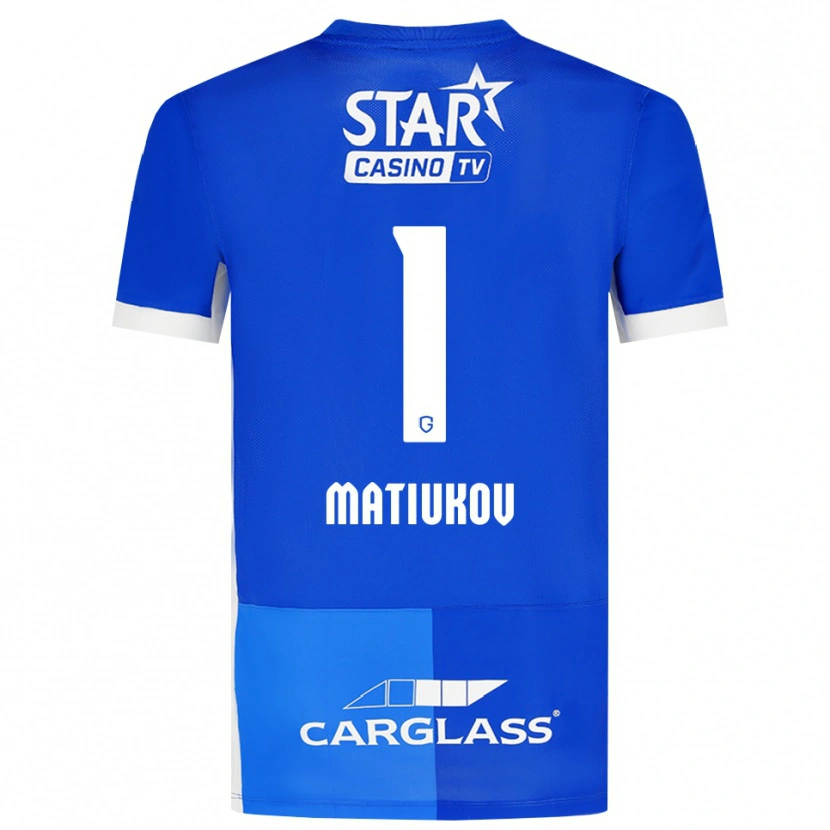 Danxen Homem Camisola Platon Matiukov #1 Mediumblue Royalblue Branco Principal 2026/27 Camisa