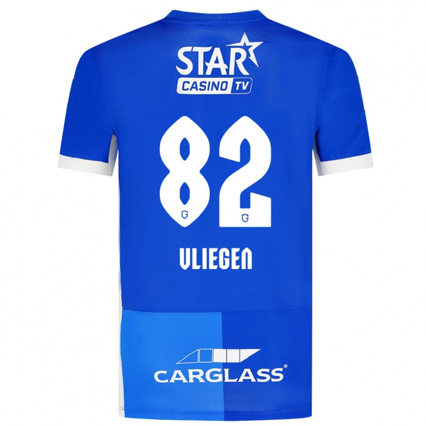 Danxen Homem Camisola Olivier Vliegen #82 Mediumblue Royalblue Branco Principal 2026/27 Camisa