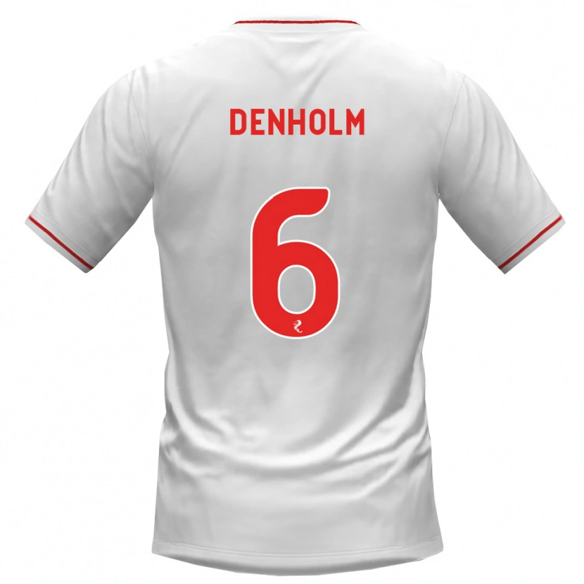 Danxen Homem Camisola Aidan Denholm #6 Branco Vermelho Alternativa 2026/27 Camisa