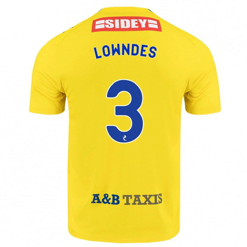 Danxen Homem Camisola Thomas Lowndes #3 Amarelo Azul Preto Alternativa 2026/27 Camisa