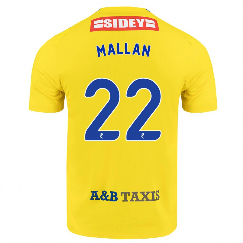 Danxen Homem Camisola Stevie Mallan #22 Amarelo Azul Preto Alternativa 2026/27 Camisa