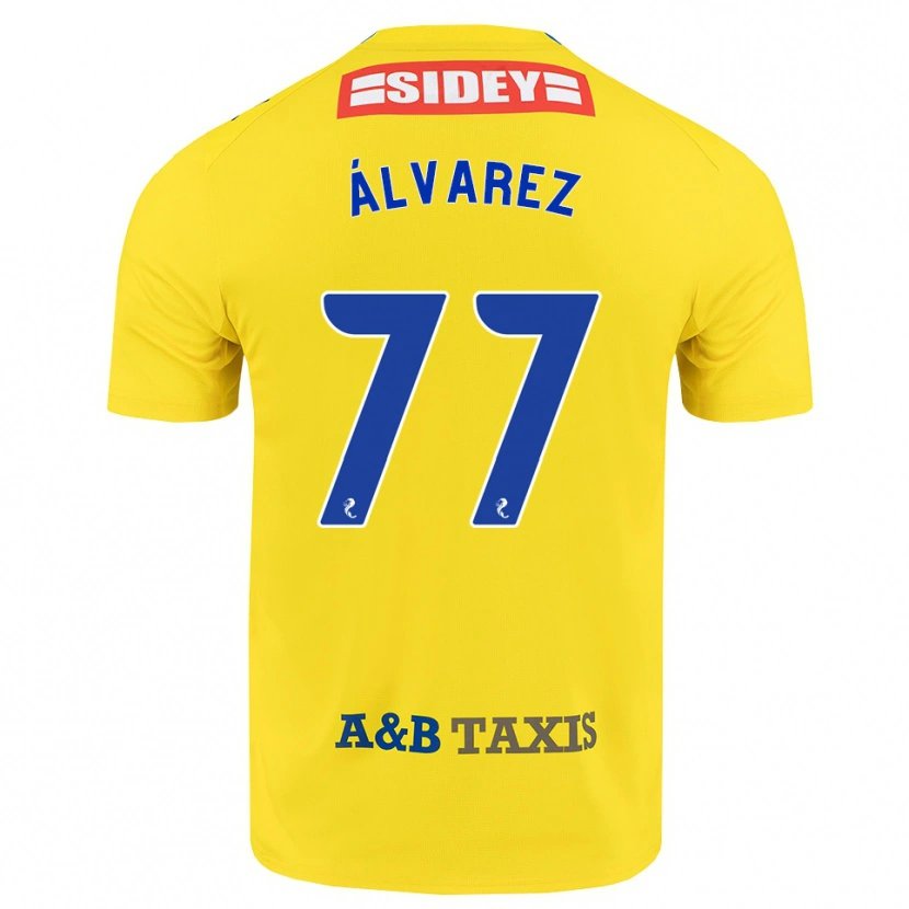 Danxen Homem Camisola Unax Álvarez #77 Amarelo Azul Preto Alternativa 2026/27 Camisa