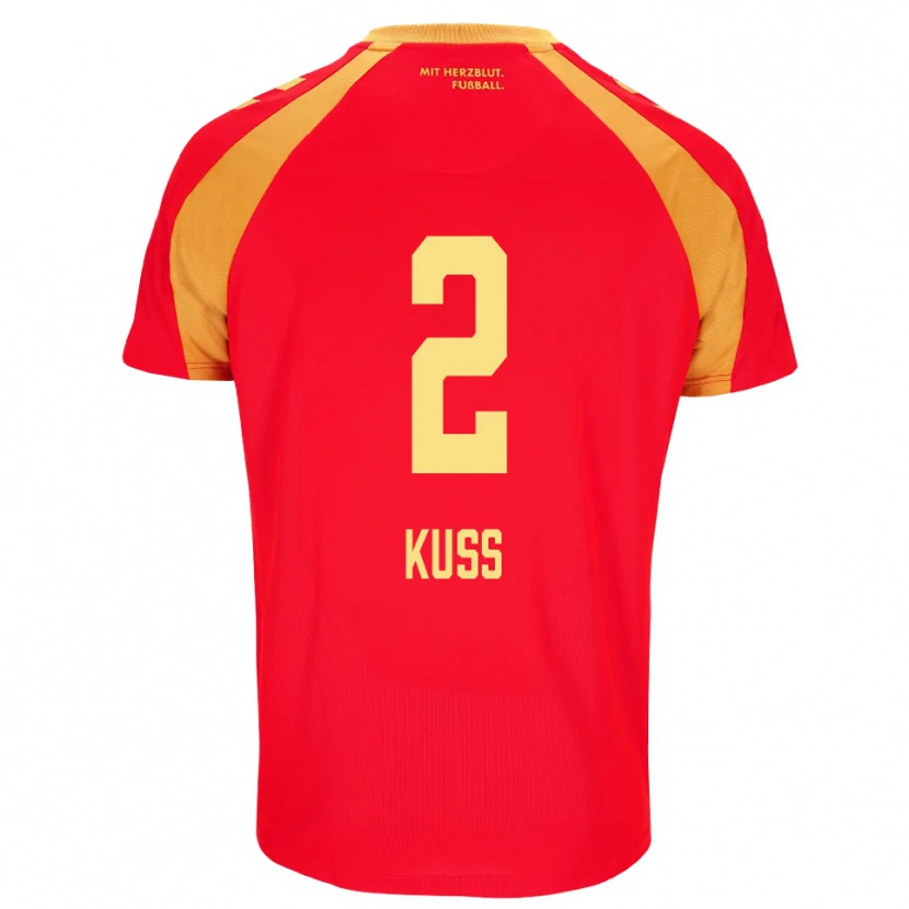 Danxen Homem Camisola Damian Kuss #2 Vermelho Laranja Preto Alternativa 2026/27 Camisa