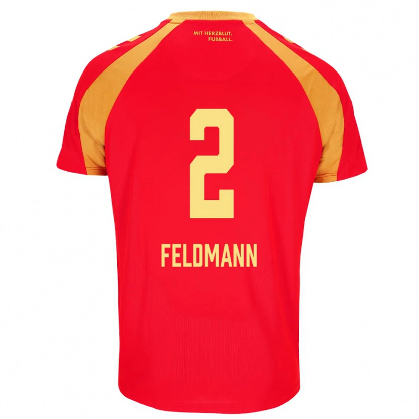 Danxen Homem Camisola Ole Feldmann #2 Vermelho Laranja Preto Alternativa 2026/27 Camisa