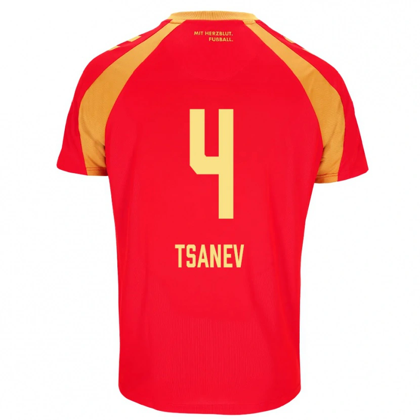 Danxen Homem Camisola Simeon Tsanev #4 Vermelho Laranja Preto Alternativa 2026/27 Camisa