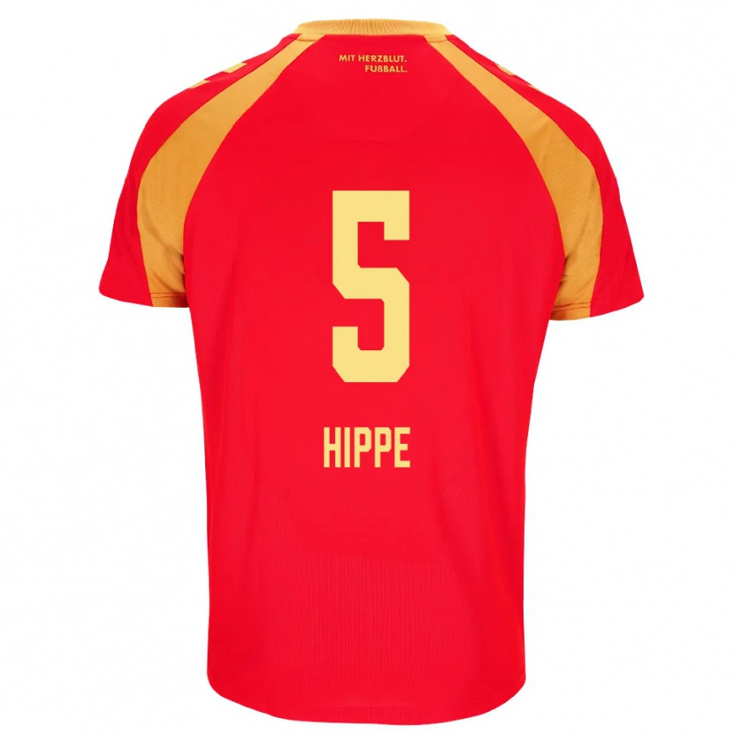 Danxen Homem Camisola Maximilian Hippe #5 Vermelho Laranja Preto Alternativa 2026/27 Camisa