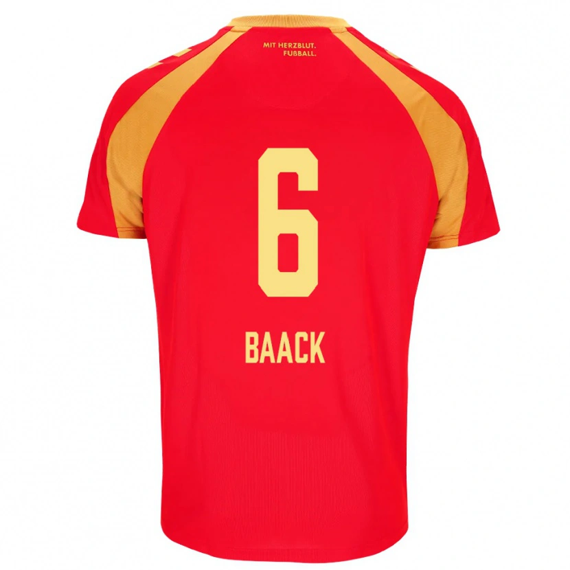 Danxen Homem Camisola Tom Baack #6 Vermelho Laranja Preto Alternativa 2026/27 Camisa