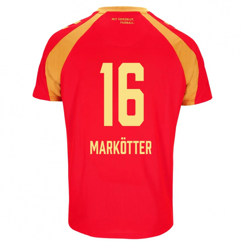 Danxen Homem Camisola Jonah Markötter #16 Vermelho Laranja Preto Alternativa 2026/27 Camisa