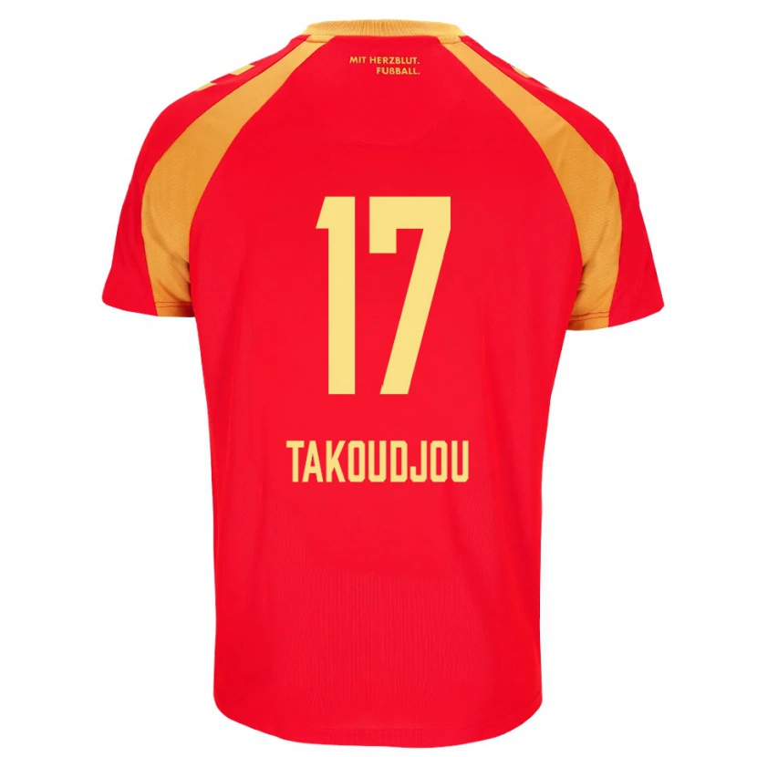 Danxen Homem Camisola Alan Takoudjou Somolinos #17 Vermelho Laranja Preto Alternativa 2026/27 Camisa