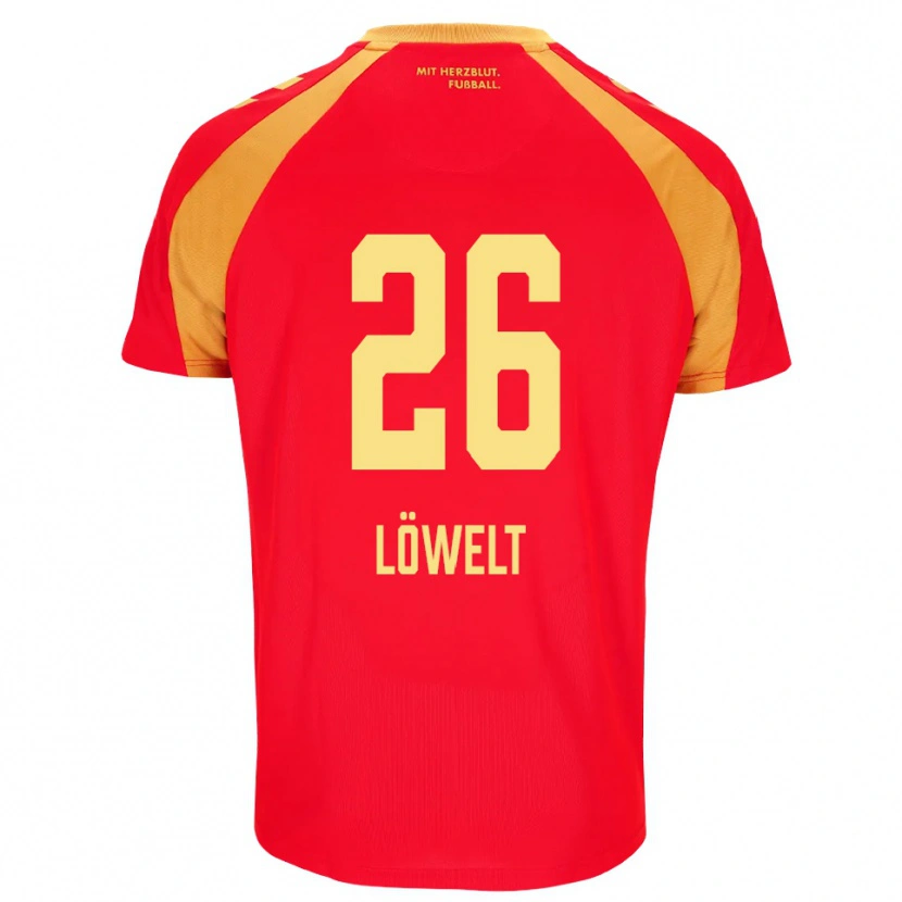 Danxen Homem Camisola Luca Löwelt #26 Vermelho Laranja Preto Alternativa 2026/27 Camisa