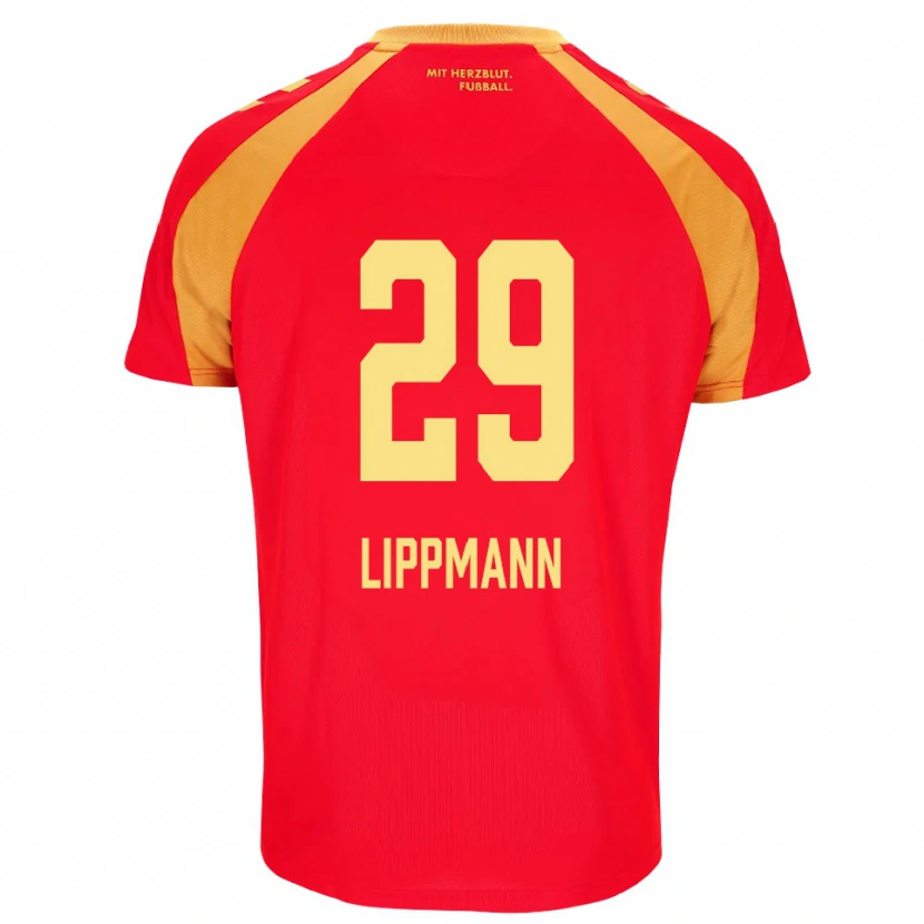 Danxen Homem Camisola Clemens Lippmann #29 Vermelho Laranja Preto Alternativa 2026/27 Camisa