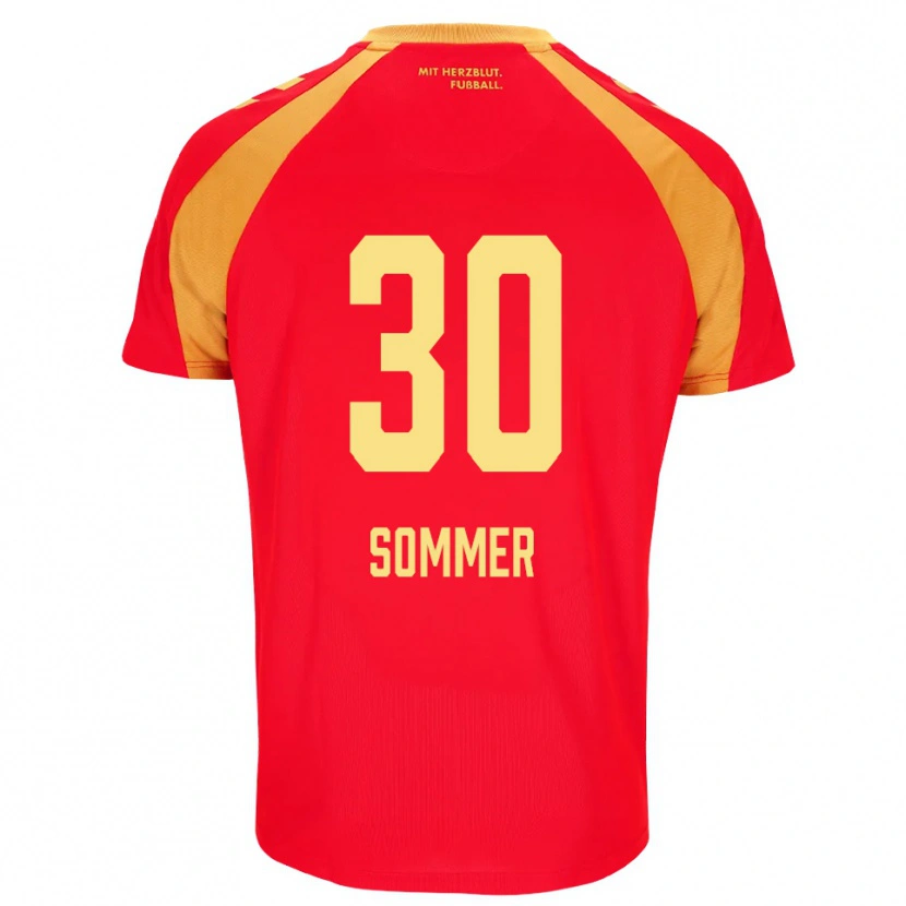 Danxen Homem Camisola Konstantin Sommer #30 Vermelho Laranja Preto Alternativa 2026/27 Camisa