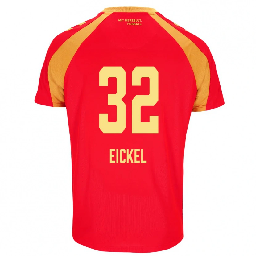 Danxen Homem Camisola Lasse Eickel #32 Vermelho Laranja Preto Alternativa 2026/27 Camisa