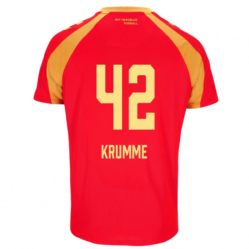 Danxen Homem Camisola Kevin Krumme #42 Vermelho Laranja Preto Alternativa 2026/27 Camisa