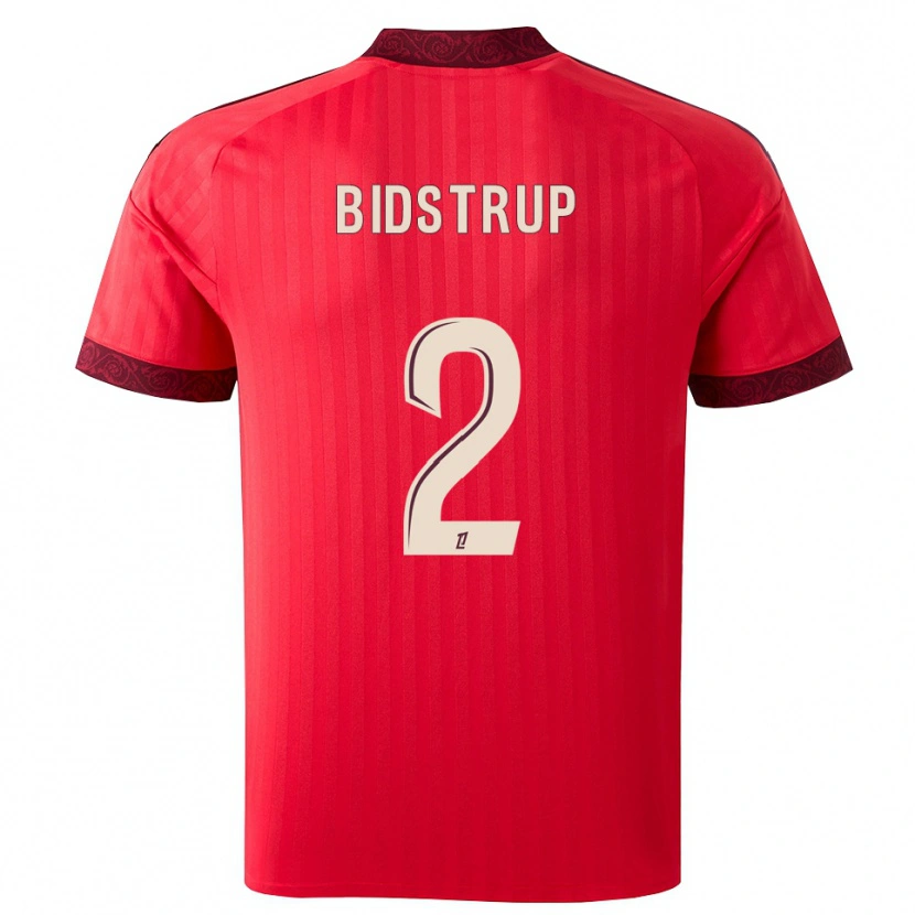 Danxen Homem Camisola Mads Bidstrup #2 Borgonha Vermelho Branco Alternativa 2026/27 Camisa