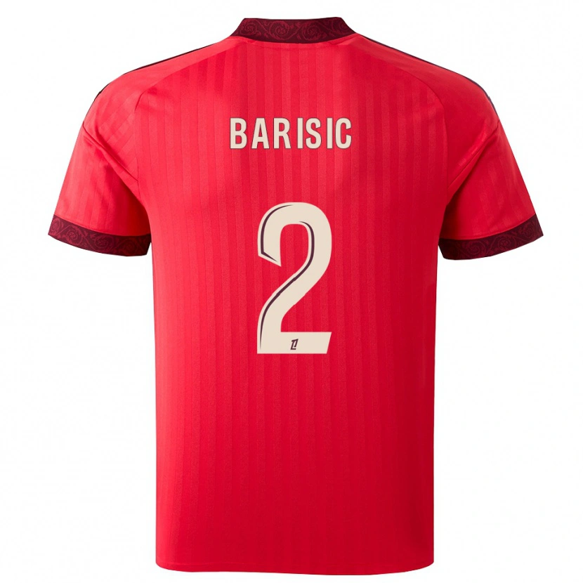 Danxen Homem Camisola Teo Barisic #2 Borgonha Vermelho Branco Alternativa 2026/27 Camisa