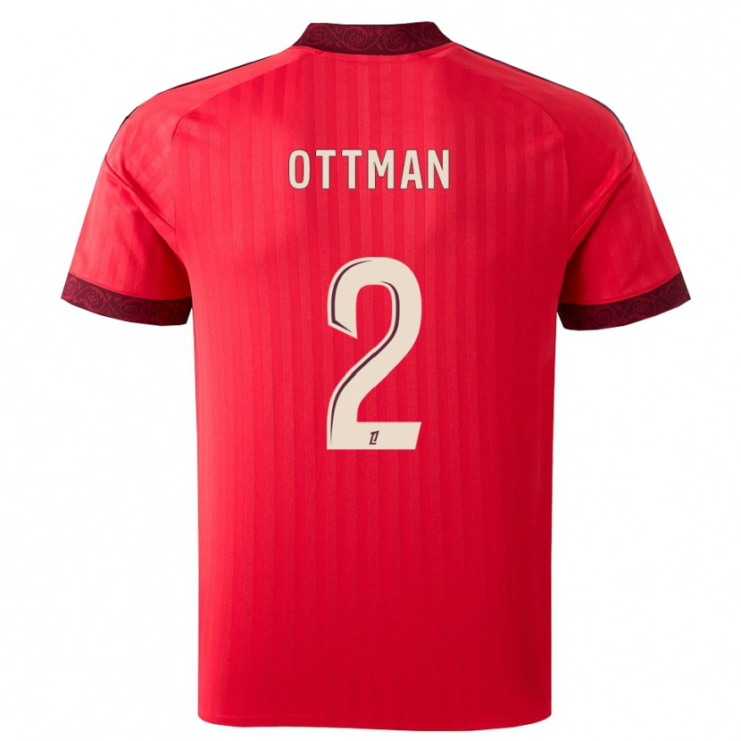 Danxen Homem Camisola Ottman Katırağ #2 Borgonha Vermelho Branco Alternativa 2026/27 Camisa