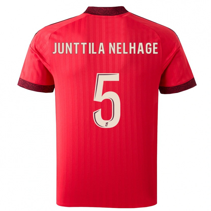 Danxen Homem Camisola Elma Junttila Nelhage #5 Borgonha Vermelho Branco Alternativa 2026/27 Camisa