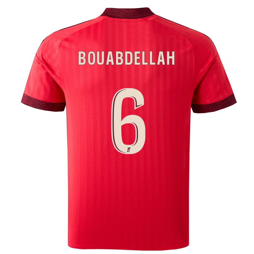 Danxen Homem Camisola Jalis Bouabdellah #6 Borgonha Vermelho Branco Alternativa 2026/27 Camisa