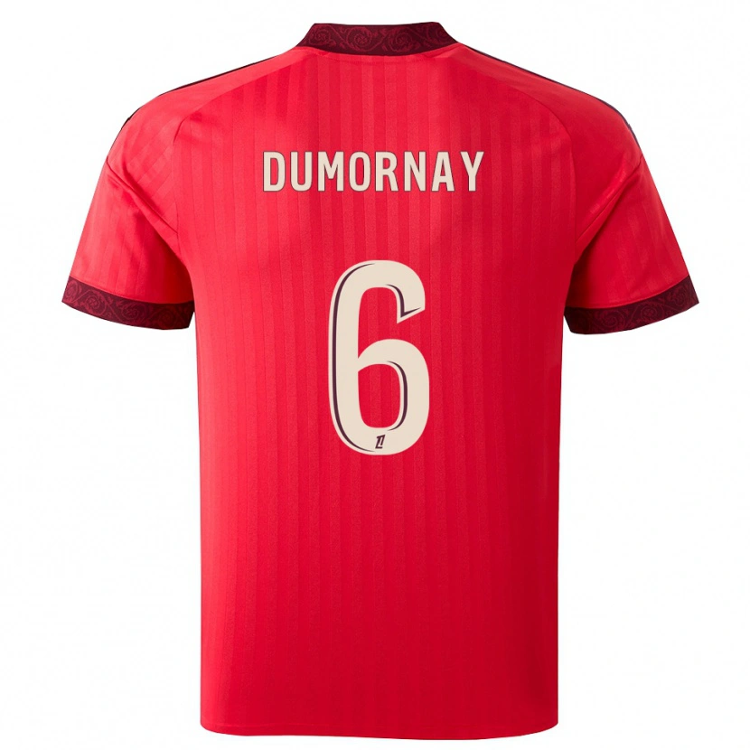 Danxen Homem Camisola Melchie Dumornay #6 Borgonha Vermelho Branco Alternativa 2026/27 Camisa
