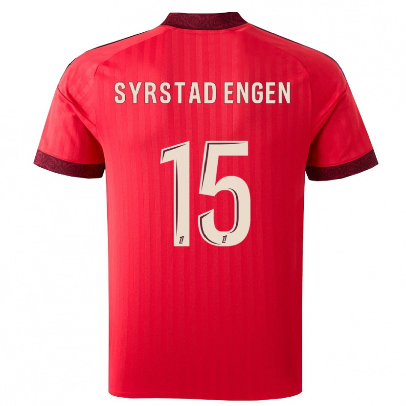 Danxen Homem Camisola Ingrid Syrstad Engen #15 Borgonha Vermelho Branco Alternativa 2026/27 Camisa