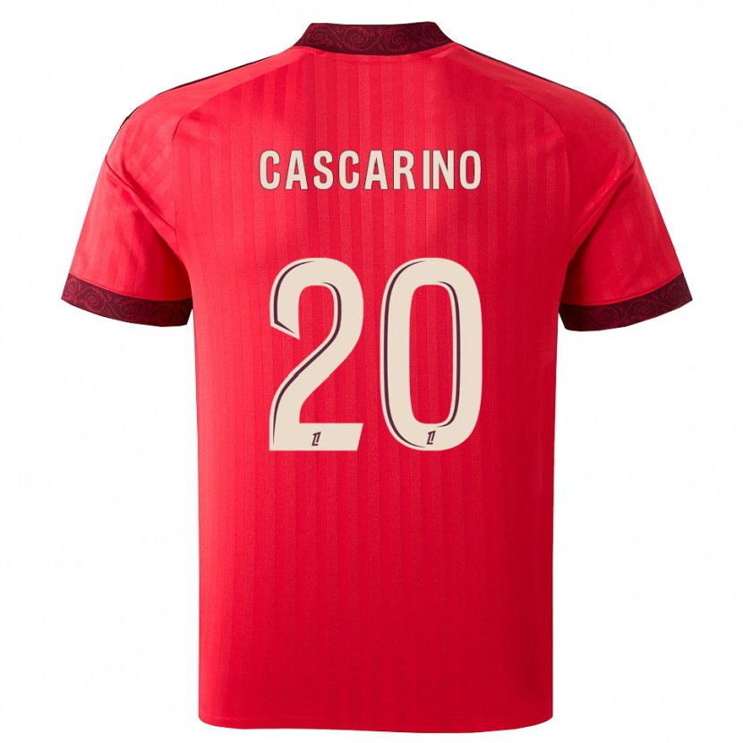 Danxen Homem Camisola Delphine Cascarino #20 Borgonha Vermelho Branco Alternativa 2026/27 Camisa