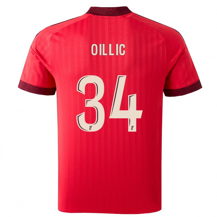 Danxen Homem Camisola Laureen Oillic #34 Borgonha Vermelho Branco Alternativa 2026/27 Camisa