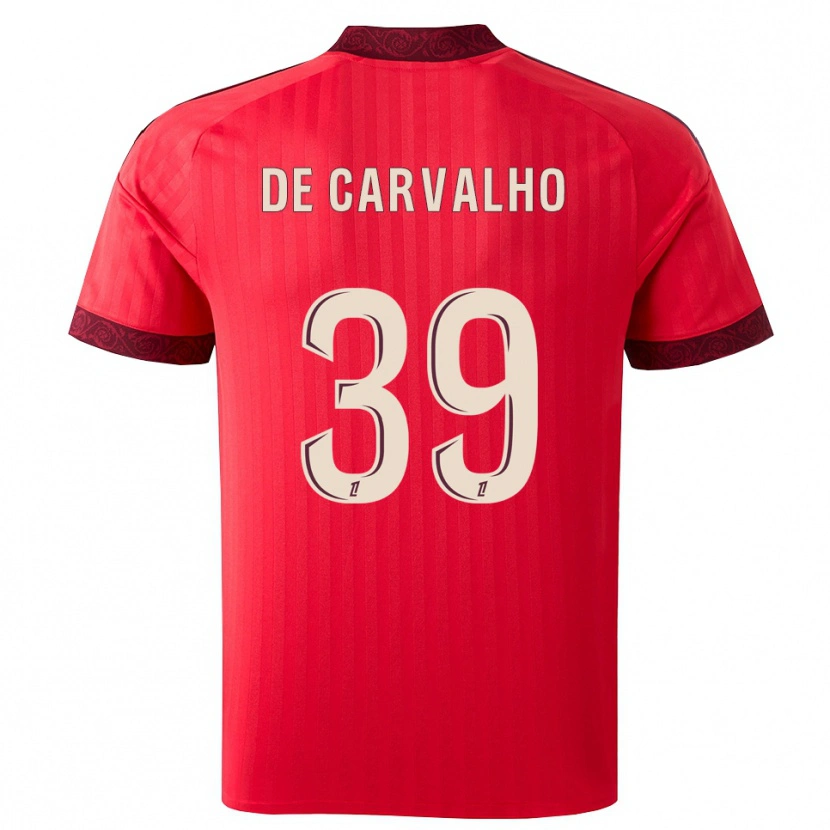 Danxen Homem Camisola Mathys De Carvalho #39 Borgonha Vermelho Branco Alternativa 2026/27 Camisa