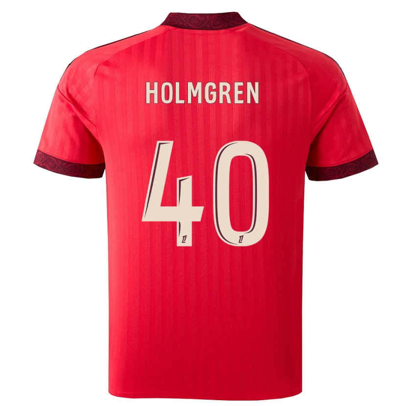 Danxen Homem Camisola Emma Holmgren #40 Borgonha Vermelho Branco Alternativa 2026/27 Camisa