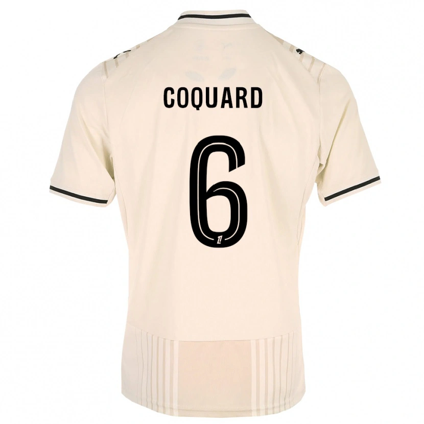 Danxen Homem Camisola Alexis Coquard #6 Renda Preta Branco Antigo Alternativa 2026/27 Camisa