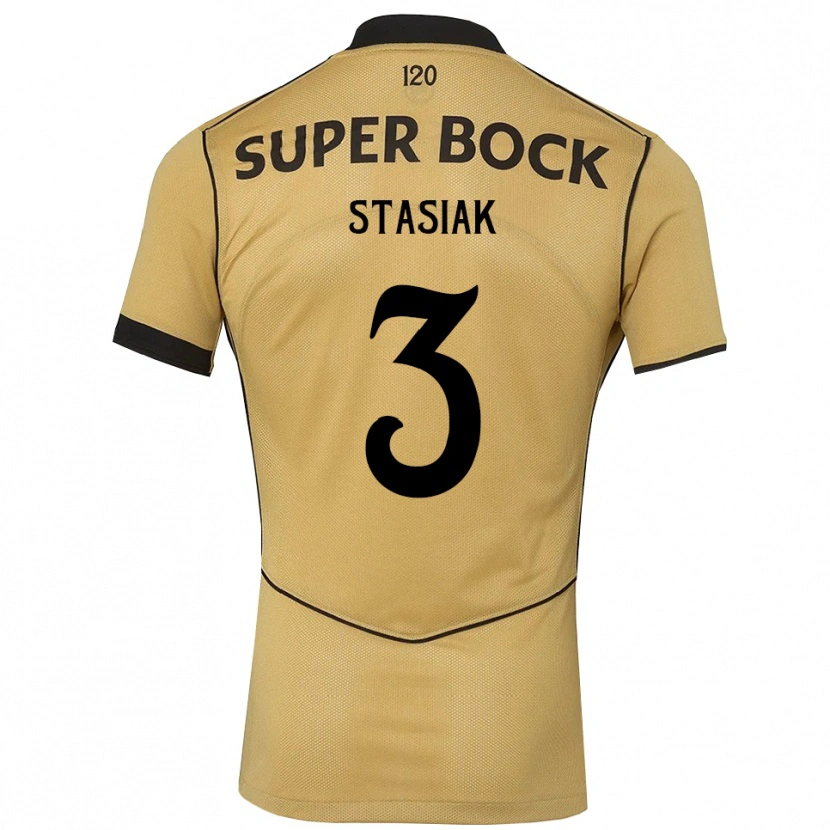 Danxen Homem Camisola Jakub Stasiak #3 Goldenrod Preto Alternativa 2026/27 Camisa
