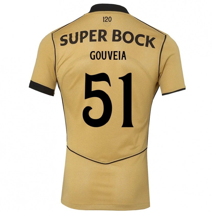 Danxen Homem Camisola Miguel Gouveia #51 Goldenrod Preto Alternativa 2026/27 Camisa