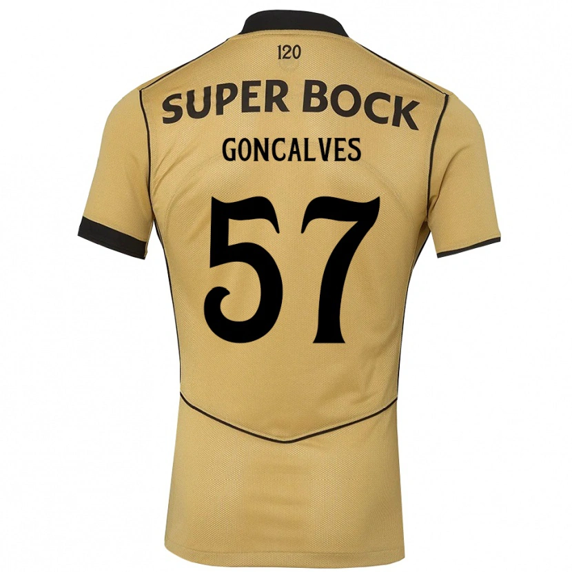 Danxen Homem Camisola Inês Gonçalves #57 Goldenrod Preto Alternativa 2026/27 Camisa