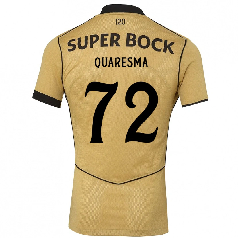 Danxen Homem Camisola Eduardo Quaresma #72 Goldenrod Preto Alternativa 2026/27 Camisa