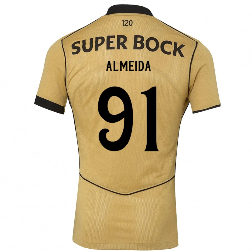 Danxen Homem Camisola Miguel Almeida #91 Goldenrod Preto Alternativa 2026/27 Camisa