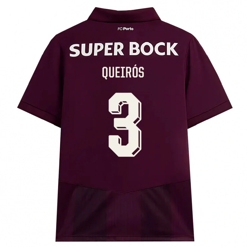 Danxen Homem Camisola Mariana Queirós #3 Borgonha Branco Alternativa 2026/27 Camisa