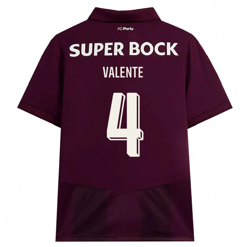 Danxen Homem Camisola Salvador Valente #4 Borgonha Branco Alternativa 2026/27 Camisa