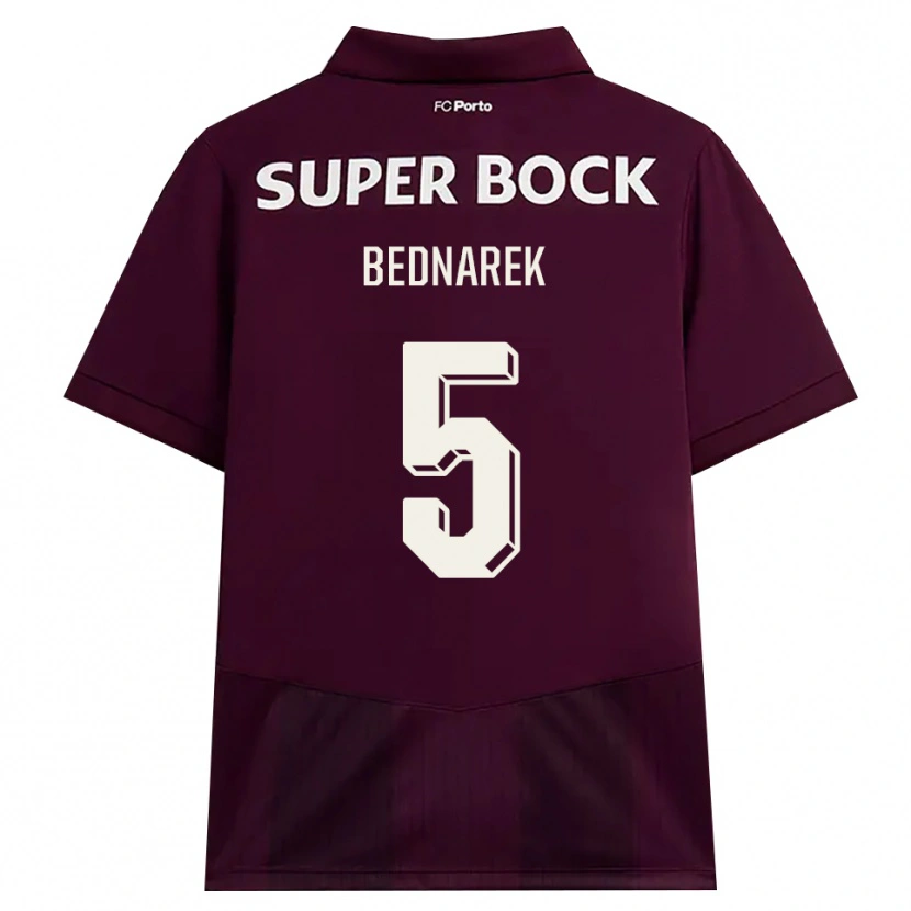 Danxen Homem Camisola Jan Bednarek #5 Borgonha Branco Alternativa 2026/27 Camisa
