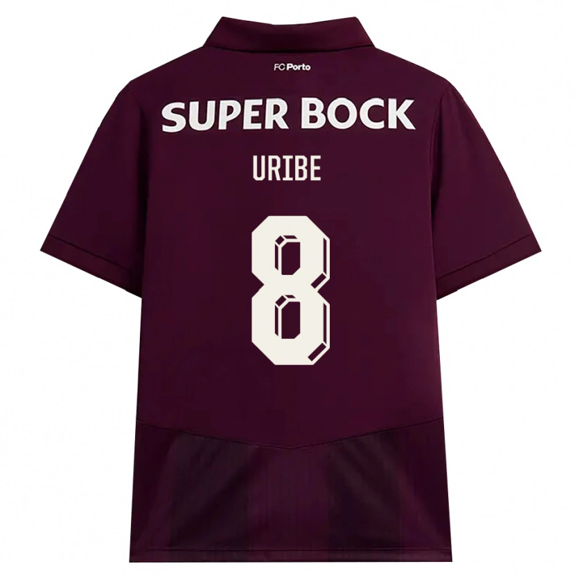 Danxen Homem Camisola Mateus Uribe #8 Borgonha Branco Alternativa 2026/27 Camisa