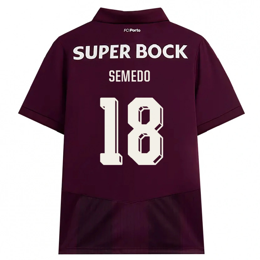 Danxen Homem Camisola Adriana Semedo #18 Borgonha Branco Alternativa 2026/27 Camisa