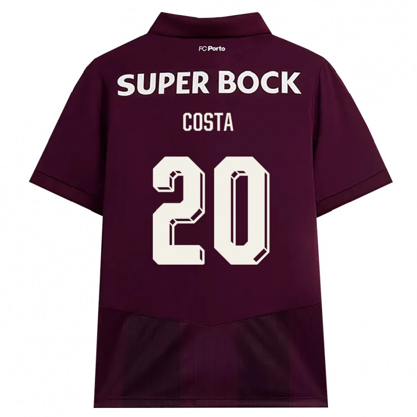 Danxen Homem Camisola Alberto Costa #20 Borgonha Branco Alternativa 2026/27 Camisa