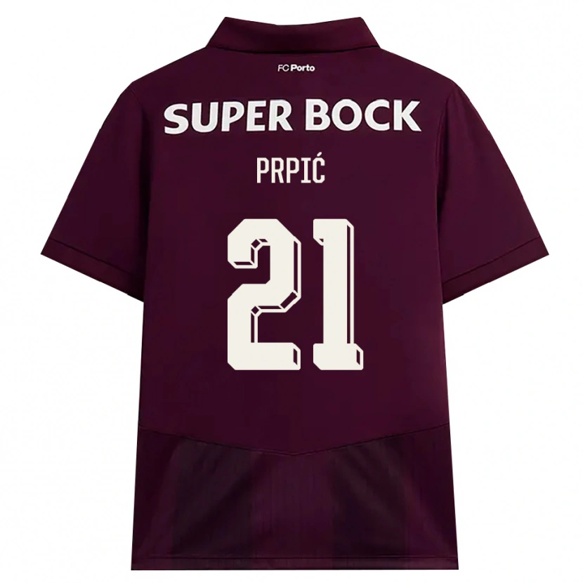 Danxen Homem Camisola Dominik Prpić #21 Borgonha Branco Alternativa 2026/27 Camisa